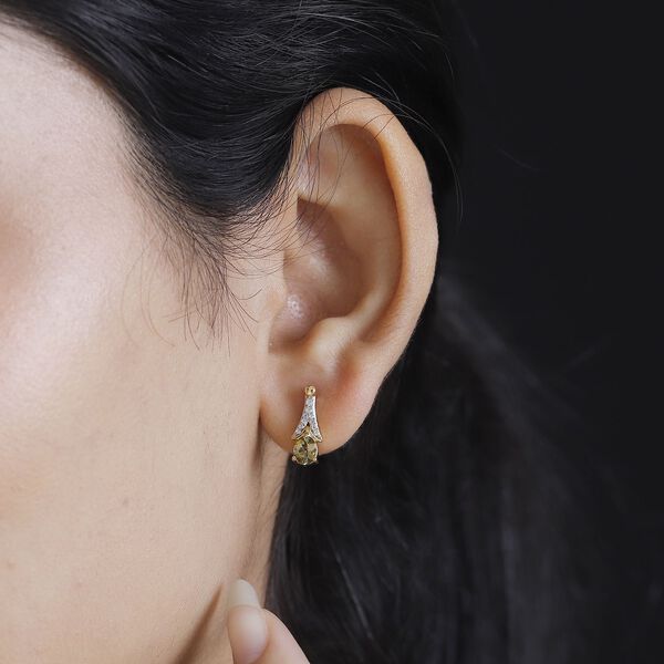 AA nat&uuml;rliche goldene Tansanit und Zirkon Ohrringe - 0,80 ct. image number 3