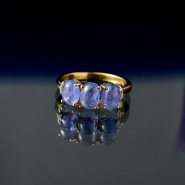 AA Tansanit und Diamant Ring - 3,31 ct. image number 2