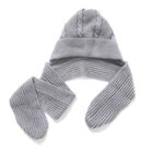 Mützen- und Schal-Set - Beanie und Schal im einfarbigen Design, Winddicht und Wärmend, Mütze: 22 cm, Schal: 83 cm, Grau