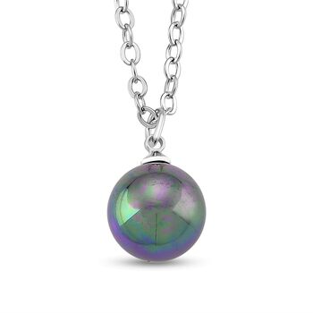 Mehrfarbige Muschelperlen (8-12 mm), Mysticher regenbogen kristall Schmuckset 316L Edelstahl, Nickelfreies Messing