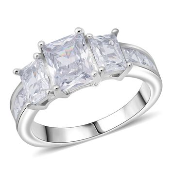 LUSTRO STELLA wei&szlig;er Zirkonia Ring im Half-Eternity-Design