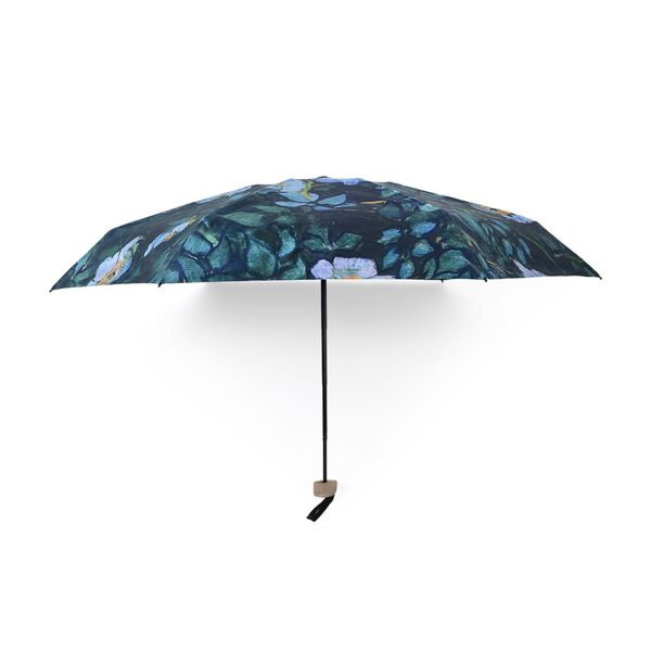 UV-Schutz Regenschirm, 91x50cm, inklusive Aufbewahrungstasche, Dunkelgr&uuml;n mit Blumen image number 2