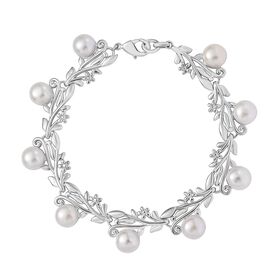 Süßwasser Perle (7.5-8 mm) Armband ca. 19 cm, nickelfreies Messing