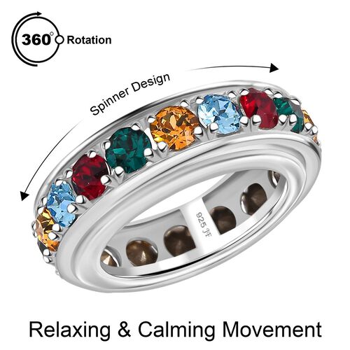 J Francis gefertigt mit SWAROVSKI- Mehrfarbiger Swarovski Kristall Spinning-Ring image number 0