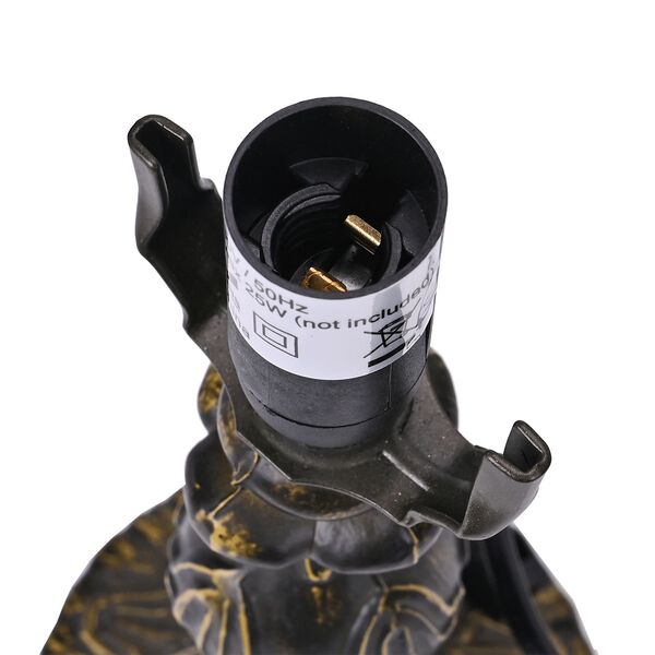 Handgefertige Tiffany-Stil Tischlampe, Buntglas, Antik-Design, Braun image number 8