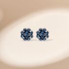 Blaue Diamant Ohrringe, 925 Silber platiniert ca. 0,25 ct image number 1