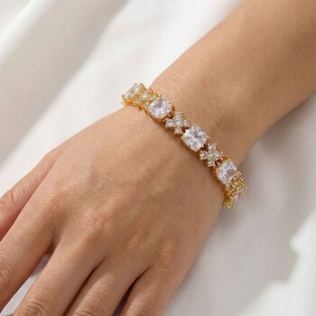 Wei&szlig;er Zirkonia Armband ca. 19 cm Nickelfreies Messing 5.00 ct