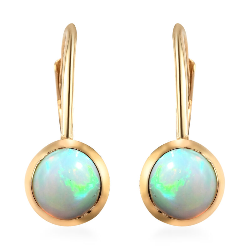 Natürliche, äthiopische Opal-Ohrringe, 925 Silber vergoldet ca. 1,09 ct image number 0