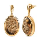 Goldene Drusy Quarz Ohrringe Messing ca. 18.90 ct