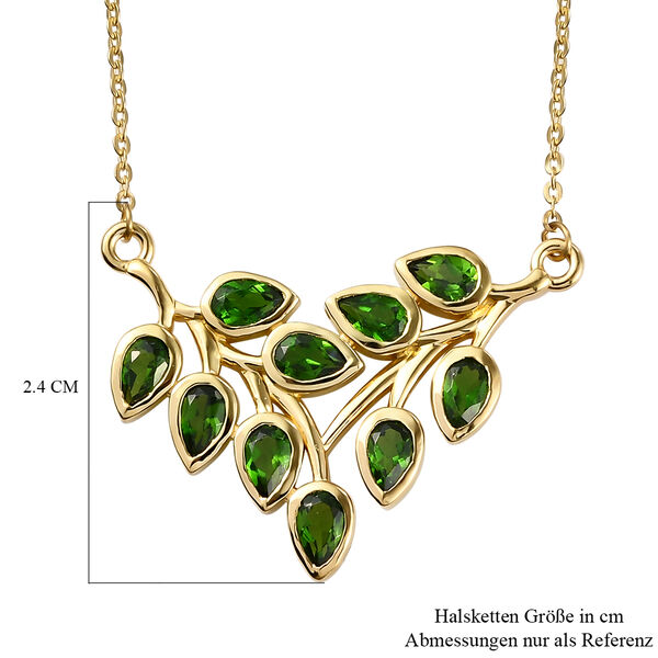 Nat&uuml;rliche Chromdiopsid-Halskette, ca. 45 cm, 925 Silber vergoldet ca. 2,39 ct image number 7