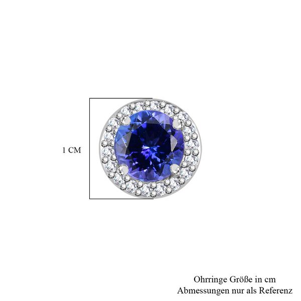 AAAA Tansanit und Diamant Ohrringe in 950 Platin - 2,38 ct. image number 6