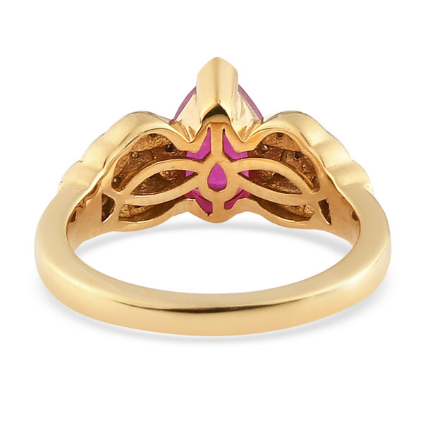 Afrikanischer Rubin und Zirkon Ring 925 Silber vergoldet  ca. 1,82 ct image number 6