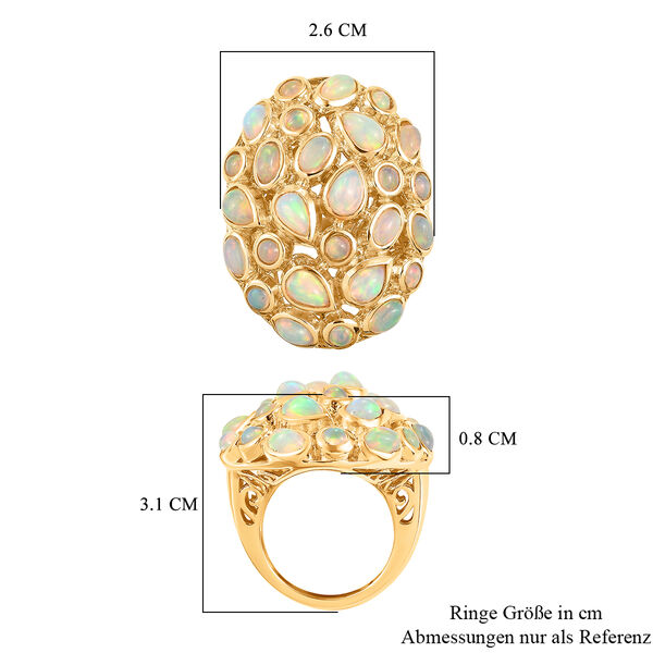Nat&uuml;rlicher, &auml;thiopischer Opal-Ring, 925 Silber Gelbgold Vermeil  ca. 4,49 ct image number 8