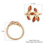 Mexikanischer Kirschfeuer-Opal Blatt-Design-Ring in Silber image number 6