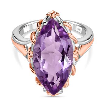 AA Rose De France Amethyst Ring, 925 Silber rhodiniert, (Gr&ouml;&szlig;e 17.00) ca. 7.64 ct