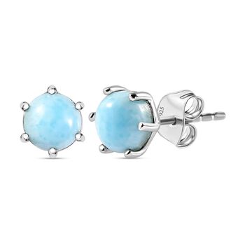 Larimar Ohrringe 925 Silber rhodiniert ca. 2,20 ct.