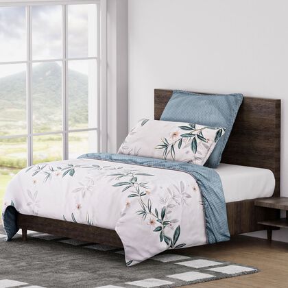 6-teiliges Bettw&auml;sche-Set mit Digitaldruck, Mikrofasergewebe, Bl&auml;ttermuster, Gr&ouml;&szlig;e: 135 x 200 cm (Bettbezug), 40 x 80 cm (rechteckiger Kissenbezug), 80 x 80 cm (quadratischer Kissenbezug)