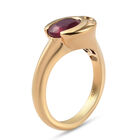 Afrikanischer Rubin (Fissure gefüllt) und Zirkon Ring 925 Silber vergoldet image number 4