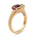 Fissure gefüllt Rubin und Zirkon Ring 925 Silber vergoldet (Größe 20.00) ca. 2,02 ct image number 4
