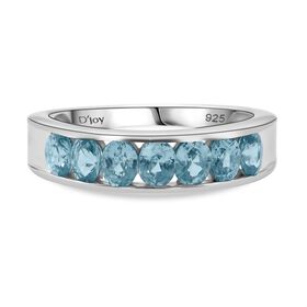 D’joy AA Blauer Zirkon Ring 925 Silber rhodiniert (Größe 18.00) ca. 1,82 ct