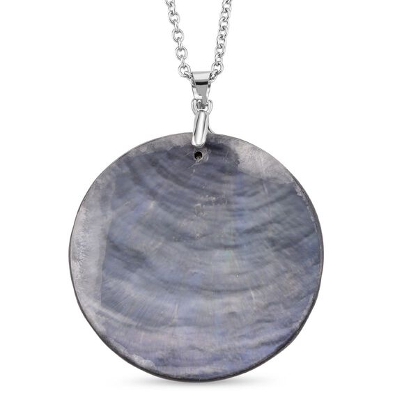 Abalone Muschel, Harz Anh&auml;nger mit Kette ca. 50 cm + 5 cm Extender, 316L Edelstahl, Silberfarben image number 4