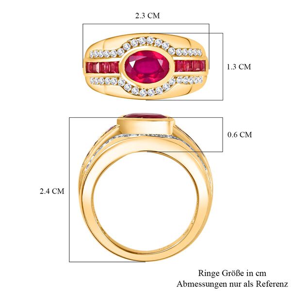 Afrikanischer Rubin und Zirkon-Ring - 3 ct. image number 7