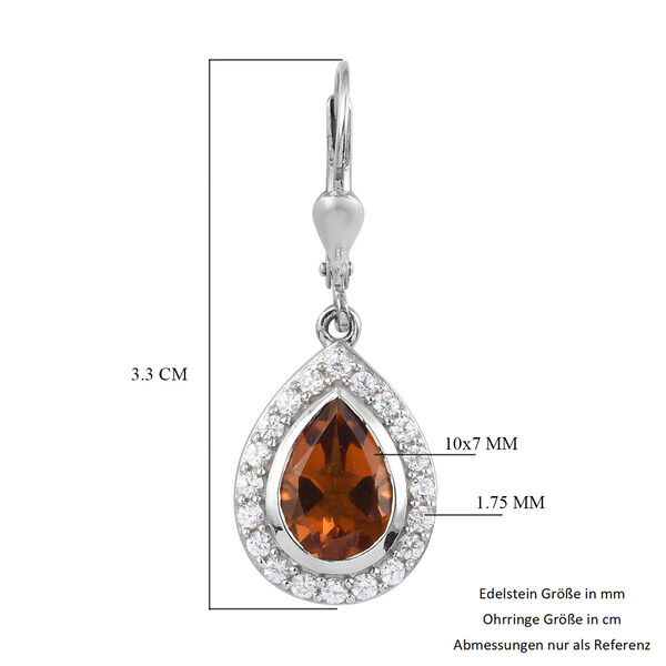 Madeira Citrin Tropfen Ohrh&auml;nger 925 Silber platiniert ca. 3,99 ct&nbsp; image number 6