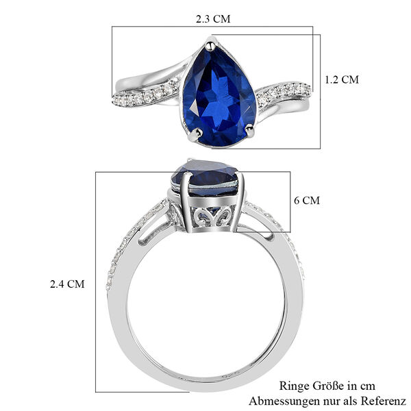 Ceylonfarbener Quarz und Zirkon-Ring, 925 Silber platiniert - 1,77 ct.&nbsp; image number 7