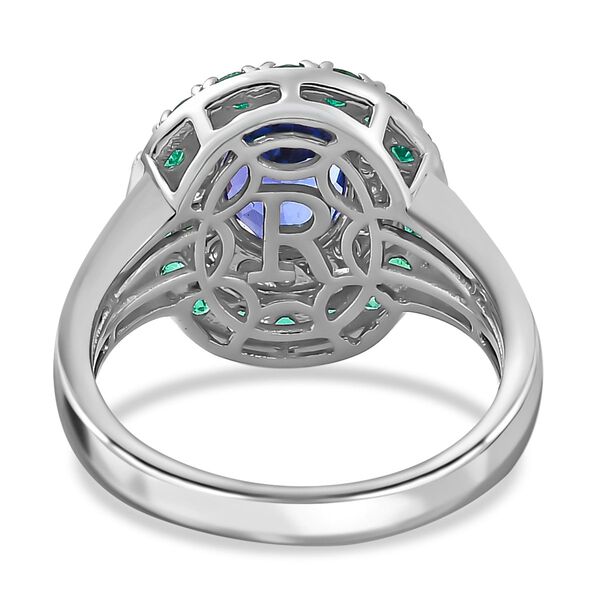 RHAPDOSY AAAA Tansanit, Kolumbianischer Smaragd und VS Diamant-Ring in 950 Platin - 3,29 ct. image number 6