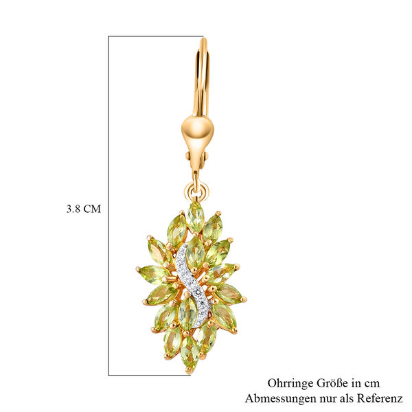 Nat&uuml;rliche Peridot und Zirkon-Ohrh&auml;nger in Silber, 2,88 ct. image number 6