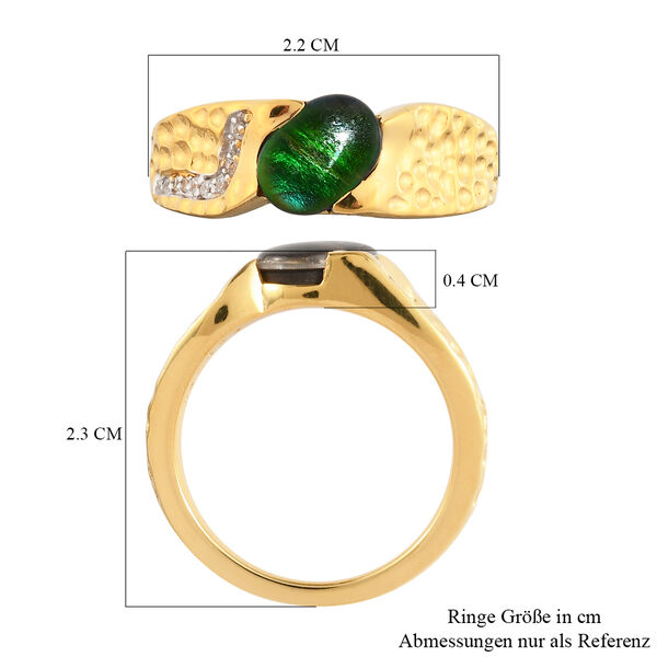 Kanadischer Ammolit und Zirkon-Ring - 1,22 ct. image number 7