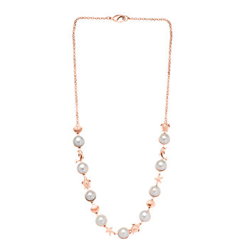 EverTrue S&uuml;&szlig;wasserperle 50cm Halskette und 19cm Armband in Ros&eacute;goldton