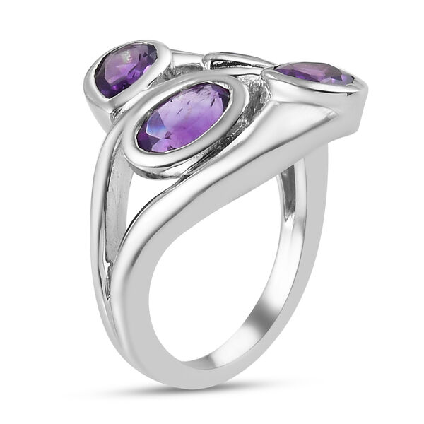 Afrikanischer Amethyst Ring Messing platiniert  ca. 1,74 ct image number 5