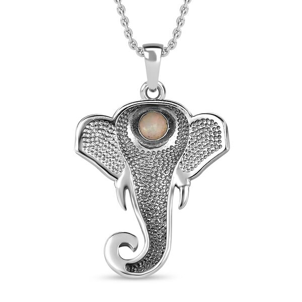 AA Nat&uuml;rlicher, &auml;thiopischer Welo Opal Anh&auml;nger mit Kette, 925 Silber platiniert, ca. 0.30 ct image number 7