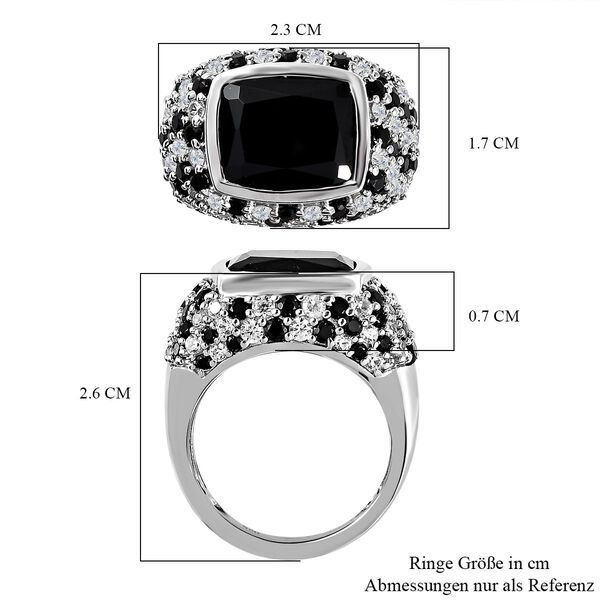 Schwarzer Spinell und Zirkon-Ring - 10,89 ct. image number 7