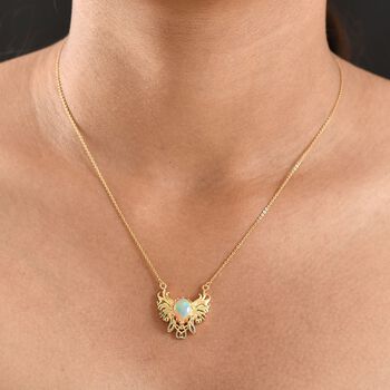 D'Joy AA Nat&uuml;rlicher, &auml;thiopischer Welo Opal Halskette ca. 50 cm 925 Silber 750 Gelbgold Vermeil ca. 1.39 ct