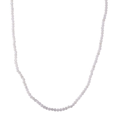 Ceylon Regenbogen Mondstein Halskette ca. 45 cm 316L Edelstahl ca. 40.00 ct