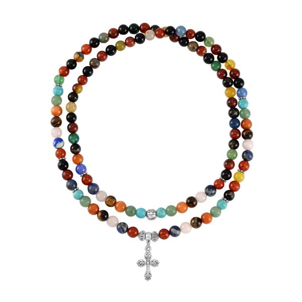 Mehrfarbig Edelsteine Schmuckset Reiner Edelstahl Schwarz oxidiert und Legierung Schwarz oxidiert ca. 540.00 ct image number 3