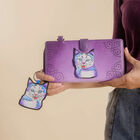 SUKRITI Handbemalte Brieftasche aus Echtleder, lila image number 1