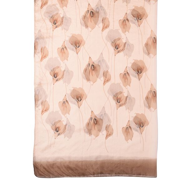 LA MAREY: Bedruckter Schal aus 100% Maulbeerseide, Blumenmuster, inkl. Geschenkbox, Braun&nbsp; image number 5