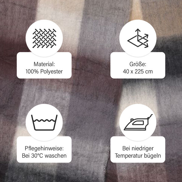 Weicher Karo-Schal, 40x225cm, braun image number 5