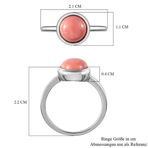 Oregon Pfirsich Opal-Solitär-Ring, 925 Silber platiniert, 1,40 ct image number 7
