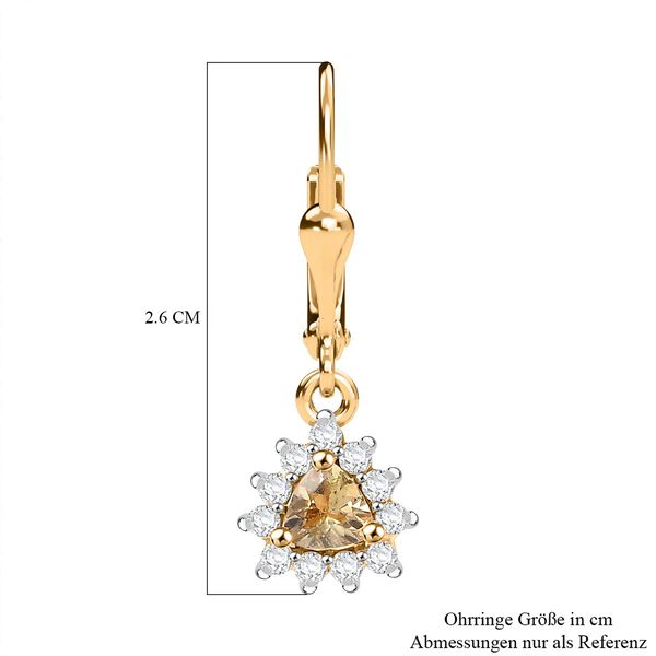 AA nat&uuml;rlicher goldener Tansanit und Zirkon Ohrringe, ca. 0.95 ct. image number 7