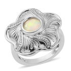 Natürlicher Äthiopischer Opal Ring 925 Silber platiniert  ca. 0,84 ct image number 3