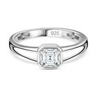 Moissanit Ring, 925 Silber platiniert, (Größe 17.00) ca. 0.69 ct