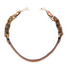 Brillenkette mit Lederband, Leopardenmuster, Hellbraun und Gold image number 0