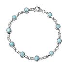 Larimar Armband, ca. 19 cm, 925 Silber platiniert ca. 6,63 ct image number 0