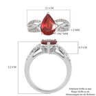 Mexikanischer Kirschfeuer-Opal und Zirkon Ring 925 Silber Platin-Überzug image number 6