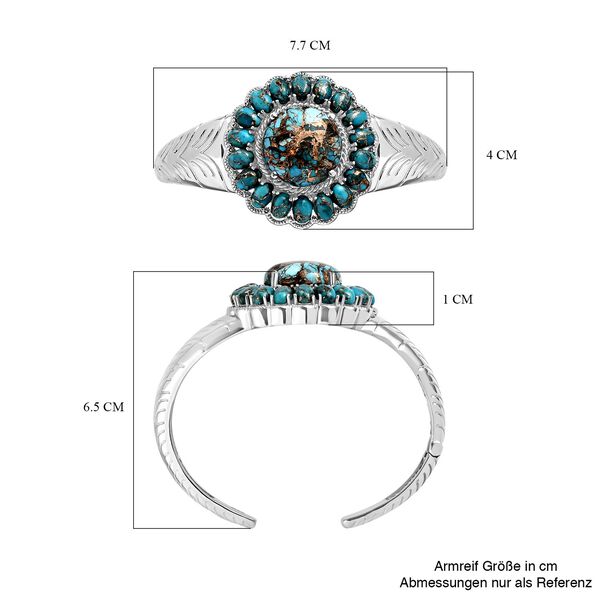 Blauer T&uuml;rkis-Armreif, 19 cm - 38,99 ct. image number 6