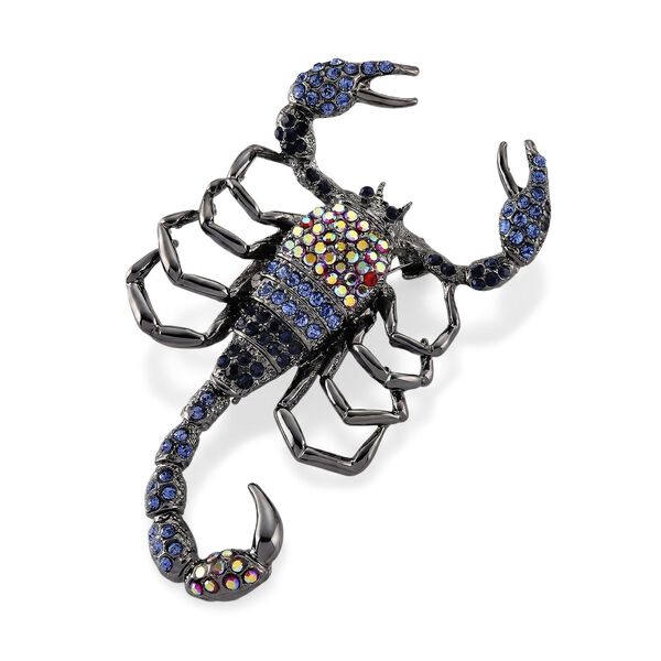 Mehrfarbiger Kristall Brosche  Schwarz image number 3